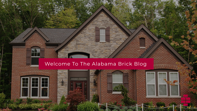 Large brick house with Welcome to the Alabama Brick title