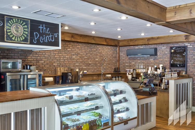 Coffee shop with brick interior