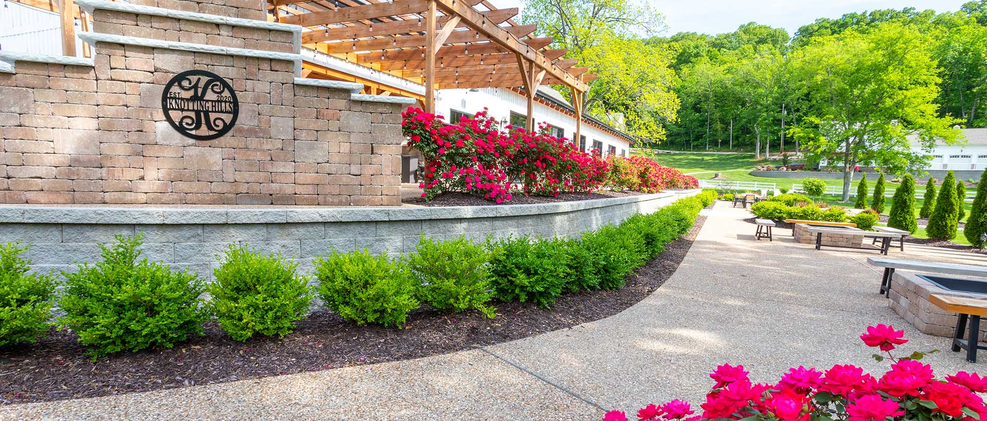 Wedding venue retaining wall